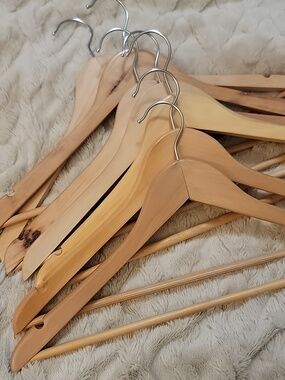 Wood Clothing Hangers Set Of 6